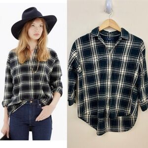 Madewell Flannel Trapeze Shirt in Overcast Plaid, EUC